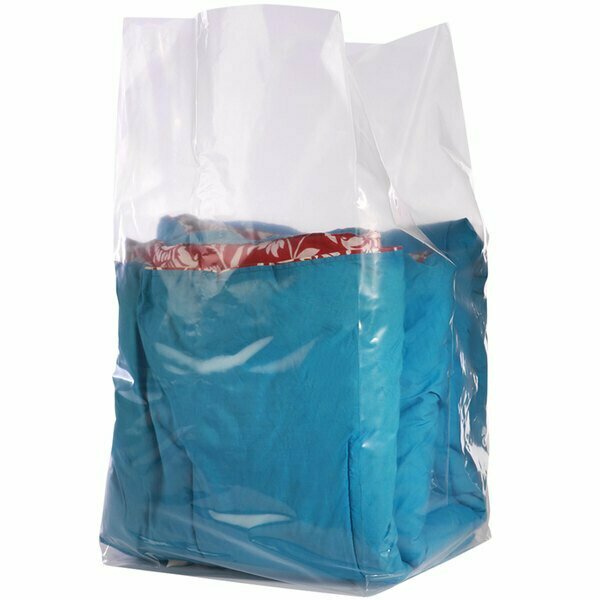 Lavex 28'' x 24'' x 60'' 1.5 Mil Clear Gusseted Polyethylene Bag, 100PK 442G2824601A